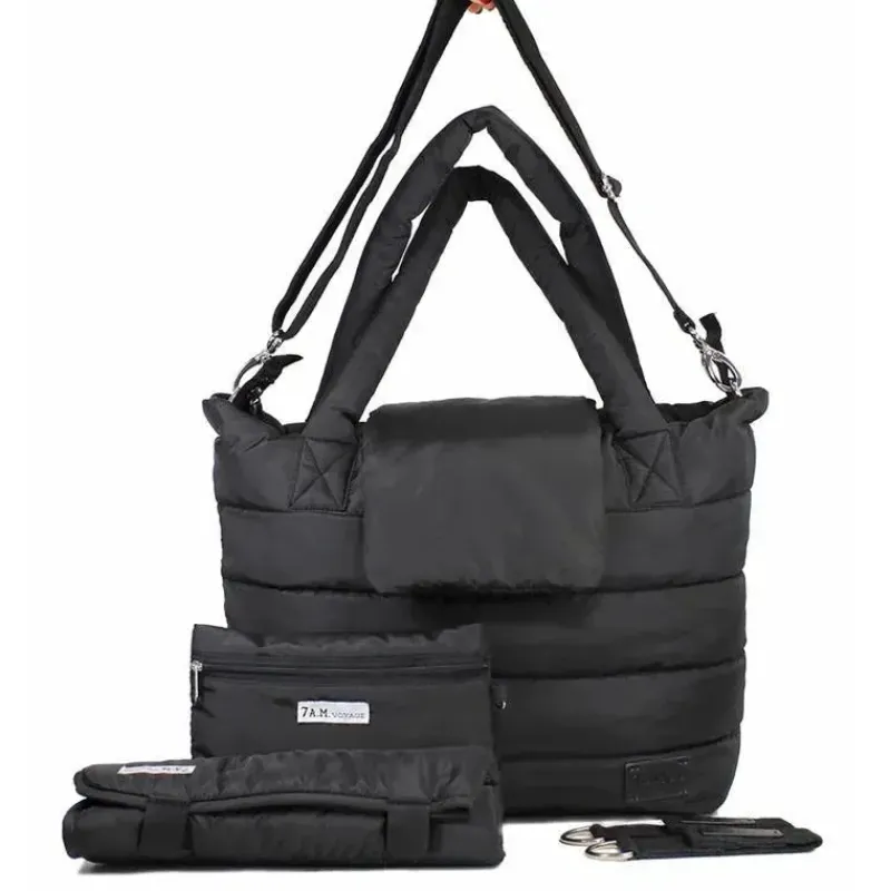 7AM Convertible Backpacks*7 A.M. Voyage - Capri Diaper Tote, Black