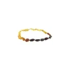 The Amber Monkey Amber Necklaces*10-11 Inch Necklace/Anklet - Rainbow Raw Bean Pop Clasp
