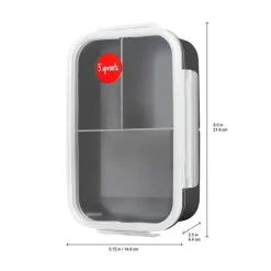 3 Sprouts Lunch Box|Dishes, Utensils & Food Containers*- Fox Lunch Bento Box, Gray