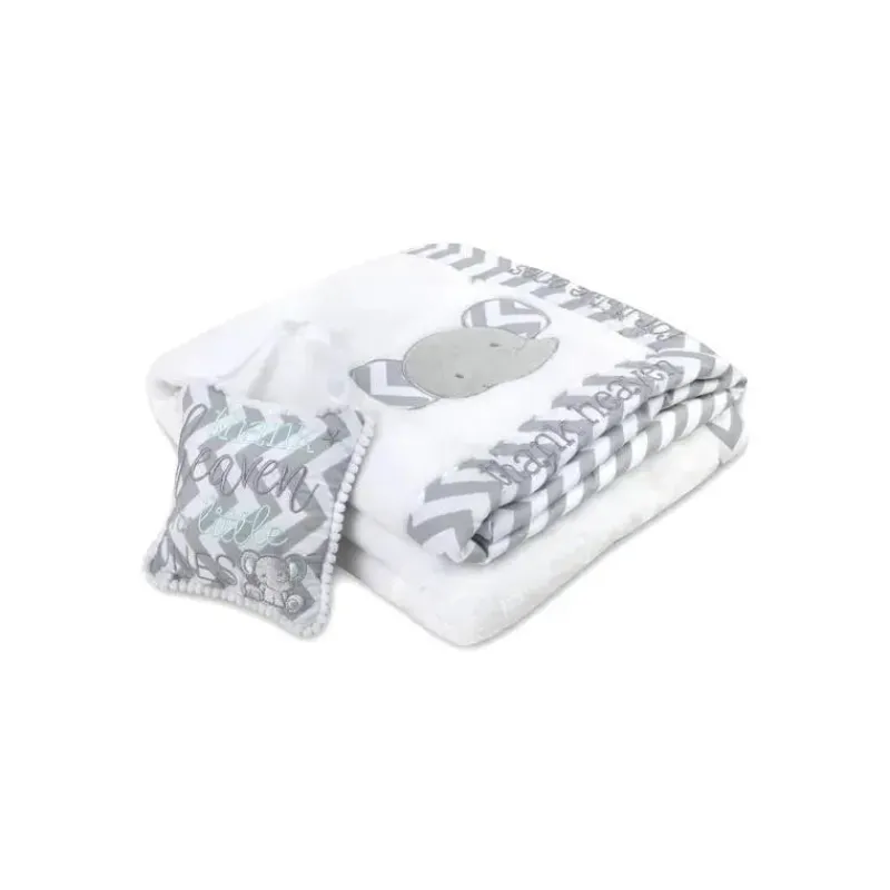 AD Sutton Blankets & Quilts*A.D. Sutton - Baby Blankets Elephant, Grey/White
