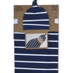 AD Sutton Blankets & Quilts*A.D Sutton - Baby Cotton Swaddle Blanket Wrap with Headband or Hat Set, Blue Space