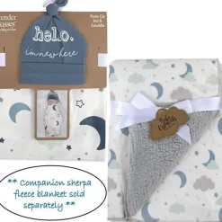 AD Sutton Blankets & Quilts*A.D Sutton - Baby Cotton Swaddle Blanket Wrap with Headband or Hat Set, Hello I'm New Here