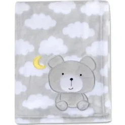 AD Sutton Blankets & Quilts*A.D. Sutton - Baby Essentials Plush Blanket, Bear Grey