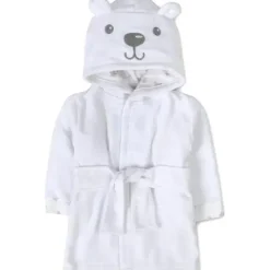AD Sutton Baby Robes*A.D Sutton - Baby Terry Cloth Plush Animal Face Robe, 0-9 Month Baby Robe with Ears, White Bear