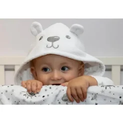 AD Sutton Baby Robes*A.D Sutton - Baby Terry Cloth Plush Animal Face Robe, 0-9 Month Baby Robe with Ears, White Bear
