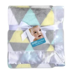 United Pacific Designs Blankets & Quilts*A.D. Sutton - Plush Unisex Triangle Print Blanket With Satin Trim Multi