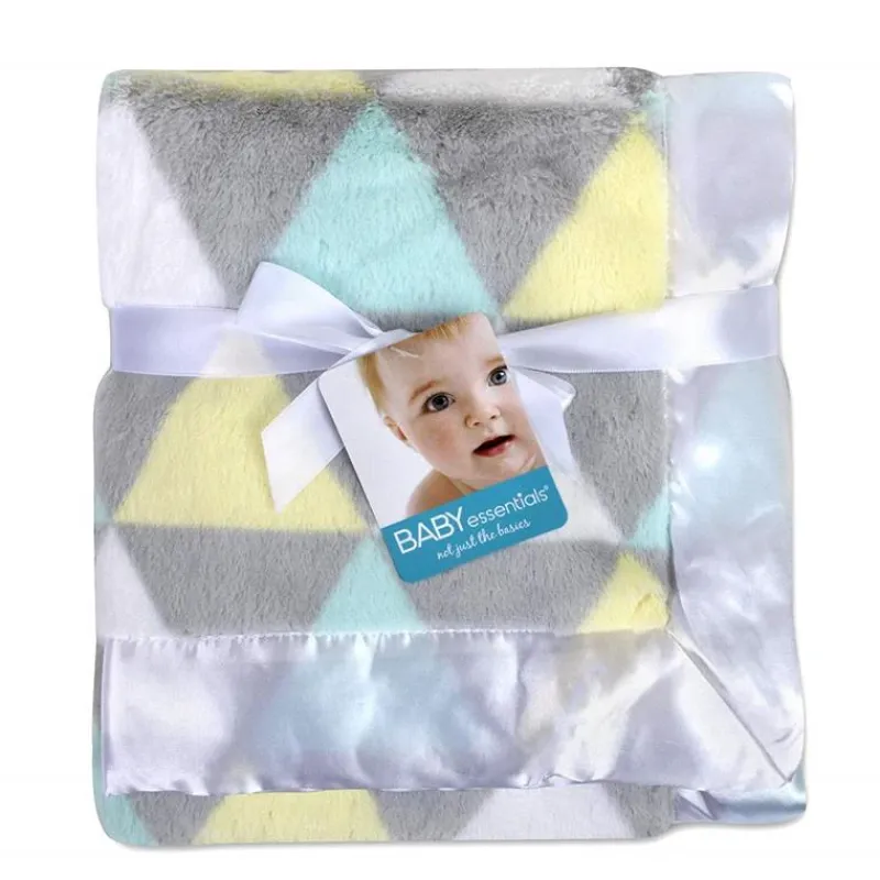 United Pacific Designs Blankets & Quilts*A.D. Sutton - Plush Unisex Triangle Print Blanket With Satin Trim Multi