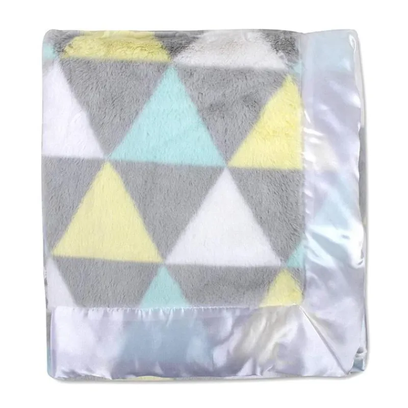 United Pacific Designs Blankets & Quilts*A.D. Sutton - Plush Unisex Triangle Print Blanket With Satin Trim Multi