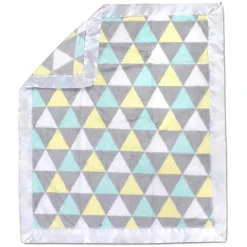 United Pacific Designs Blankets & Quilts*A.D. Sutton - Plush Unisex Triangle Print Blanket With Satin Trim Multi