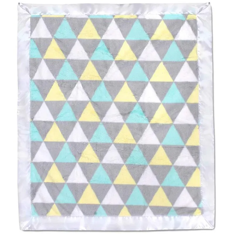 United Pacific Designs Blankets & Quilts*A.D. Sutton - Plush Unisex Triangle Print Blanket With Satin Trim Multi