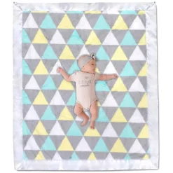 United Pacific Designs Blankets & Quilts*A.D. Sutton - Plush Unisex Triangle Print Blanket With Satin Trim Multi
