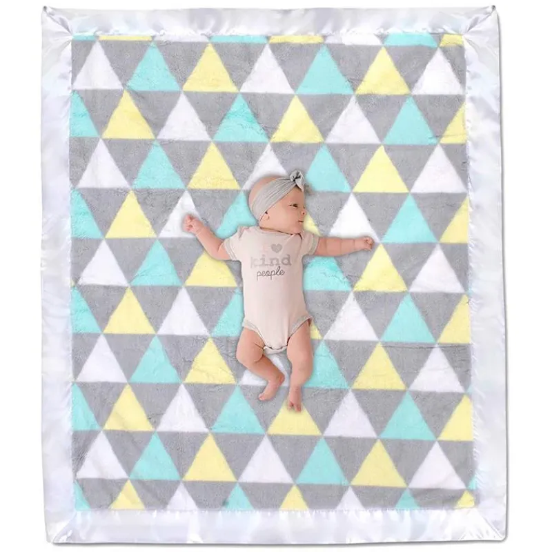 United Pacific Designs Blankets & Quilts*A.D. Sutton - Plush Unisex Triangle Print Blanket With Satin Trim Multi