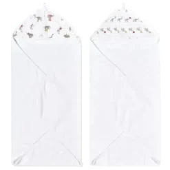 Aden + Anais Bath Gift Set|Baby Bath Towels*- 2 Pk Essential Elephant Circus Hooded Baby Bath Towel