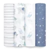 Aden + Anais Blanket Gift Set|Swaddles & Wearable Blankets*- 4 Pk Muslin Swaddles, Time To Dream