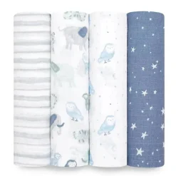 Aden + Anais Blanket Gift Set|Swaddles & Wearable Blankets*- 4 Pk Muslin Swaddles, Time To Dream