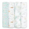 Aden + Anais Blanket Gift Set|Swaddles & Wearable Blankets*- 4 Pk Muslin Swaddles, Voyager