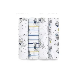 Aden + Anais Mickey & Minnie|Blanket Gift Set*- 4 Pk Muslin Swaddles, Mickey Stargazer