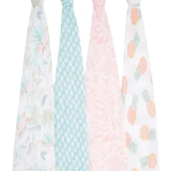 Aden + Anais Blanket Gift Set|Swaddles & Wearable Blankets*- 4 Pk Muslin Swaddles, Tropicalia