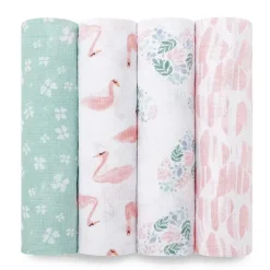 Aden + Anais Blanket Gift Set|Swaddles & Wearable Blankets*- 4 Pk Muslin Swaddles, Briar Rose