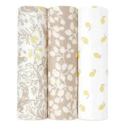 Aden + Anais Blanket Gift Set|Swaddles & Wearable Blankets*- 3-Pack Swaddles - Silky Soft Natural, Woodland