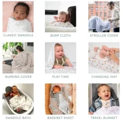 Aden + Anais Swaddles & Wearable Blankets*- 3-Pack Swaddles - Silky Soft French, Floral