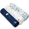 Aden + Anais Blanket Gift Set|Swaddles & Wearable Blankets*- 3-Pack Swaddles - Silky Soft, Stargaze