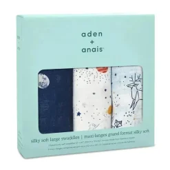 Aden + Anais Blanket Gift Set|Swaddles & Wearable Blankets*- 3-Pack Swaddles - Silky Soft, Stargaze