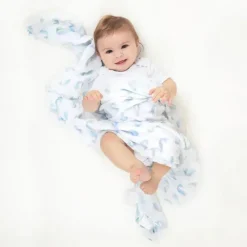 Aden + Anais Blanket Gift Set|Swaddles & Wearable Blankets*- 4Pk Cotton Muslin Swaddle, Natural History