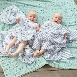 Aden + Anais Blanket Gift Set|Swaddles & Wearable Blankets*- 4Pk Cotton Muslin Swaddle, Dinotime