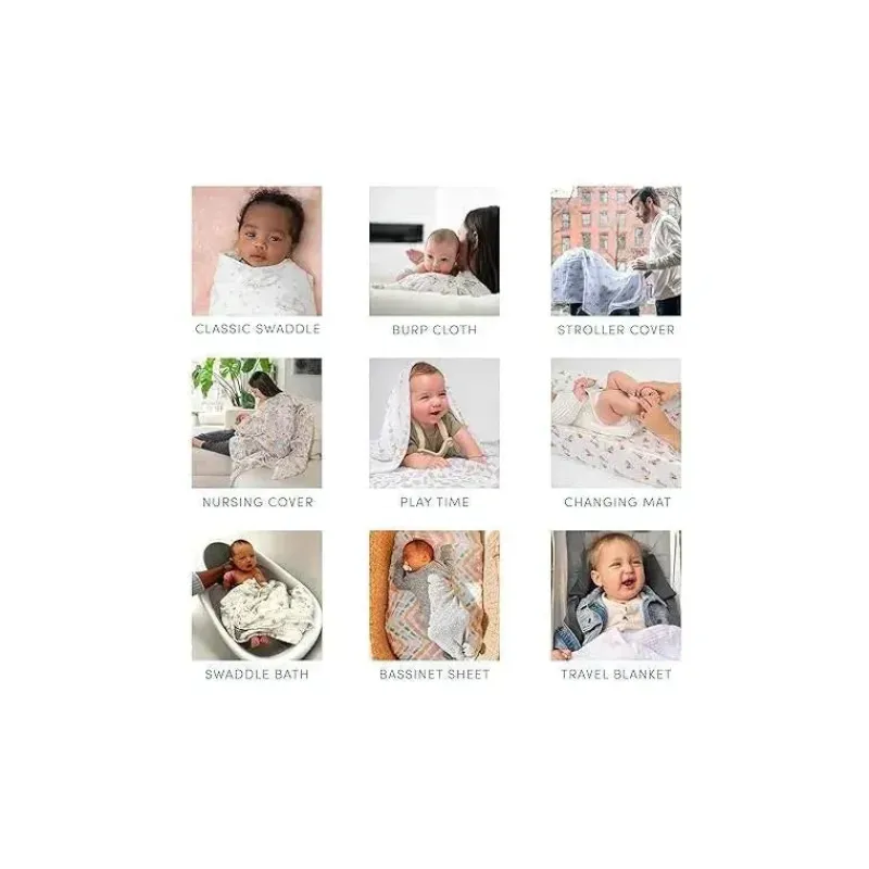Aden + Anais Baby Washcloths*- 3Pk Essentials Classic Washcloth Set, Country Floral