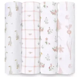 Aden + Anais Blanket Gift Set|Swaddles & Wearable Blankets*- 4pk Essentials Muslin Swaddle Blankets