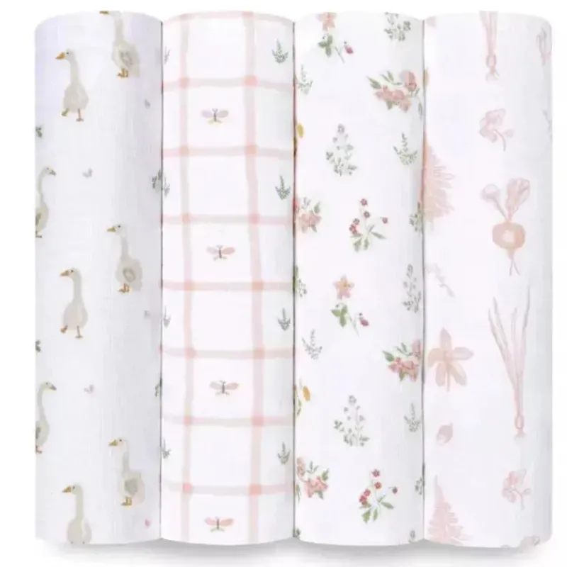 Aden + Anais Blanket Gift Set|Swaddles & Wearable Blankets*- 4pk Essentials Muslin Swaddle Blankets