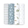 Aden + Anais Blanket Gift Set|Swaddles & Wearable Blankets*- 4Pk Essential Dino Jungle Swaddle Blankets