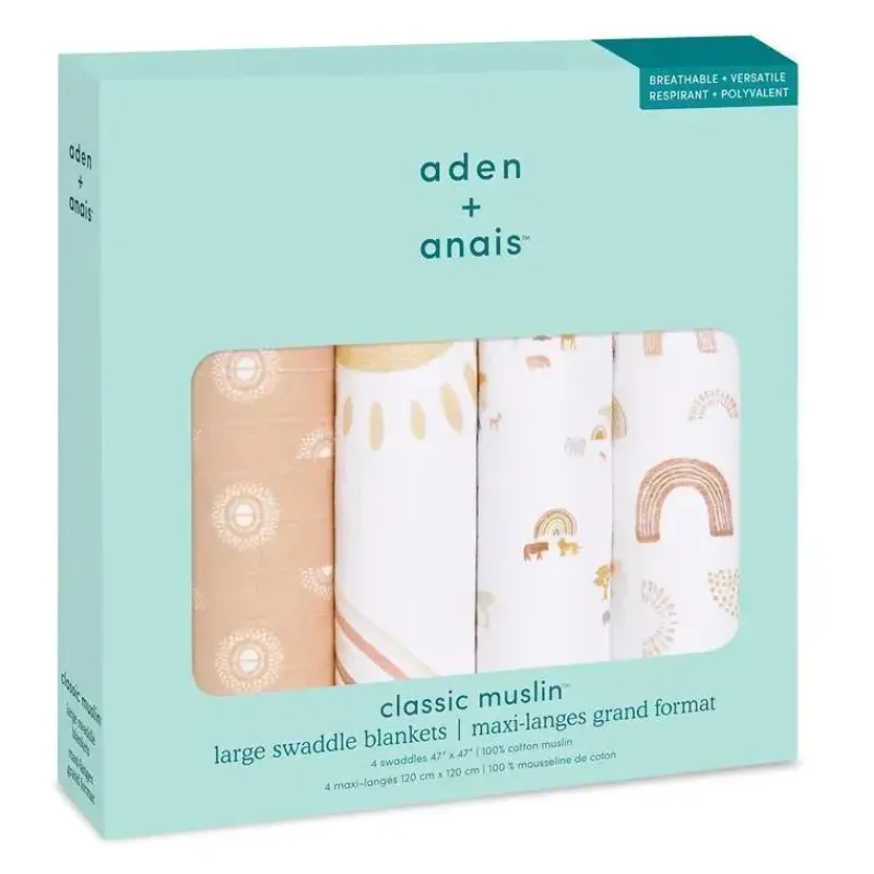 Aden + Anais Blanket Gift Set|Swaddles & Wearable Blankets*- 4Pk Keep Rising Swaddles