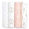 Aden + Anais Blanket Gift Set|Swaddles & Wearable Blankets*- 4Pk Muslin Swaddles Blushing Bunnies