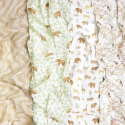 Aden + Anais Blanket Gift Set|Swaddles & Wearable Blankets*- 4Pk Muslin Swaddles Tanzania