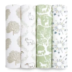 Aden + Anais Blanket Gift Set|Swaddles & Wearable Blankets*- 4Pk Muslin Swaddles Harmony