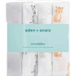 Aden + Anais Blanket Gift Set|Swaddles & Wearable Blankets*- 4Pk Muslin Swaddles, Safari Babes