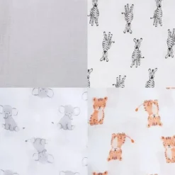 Aden + Anais Blanket Gift Set|Swaddles & Wearable Blankets*- 4Pk Muslin Swaddles, Safari Babes