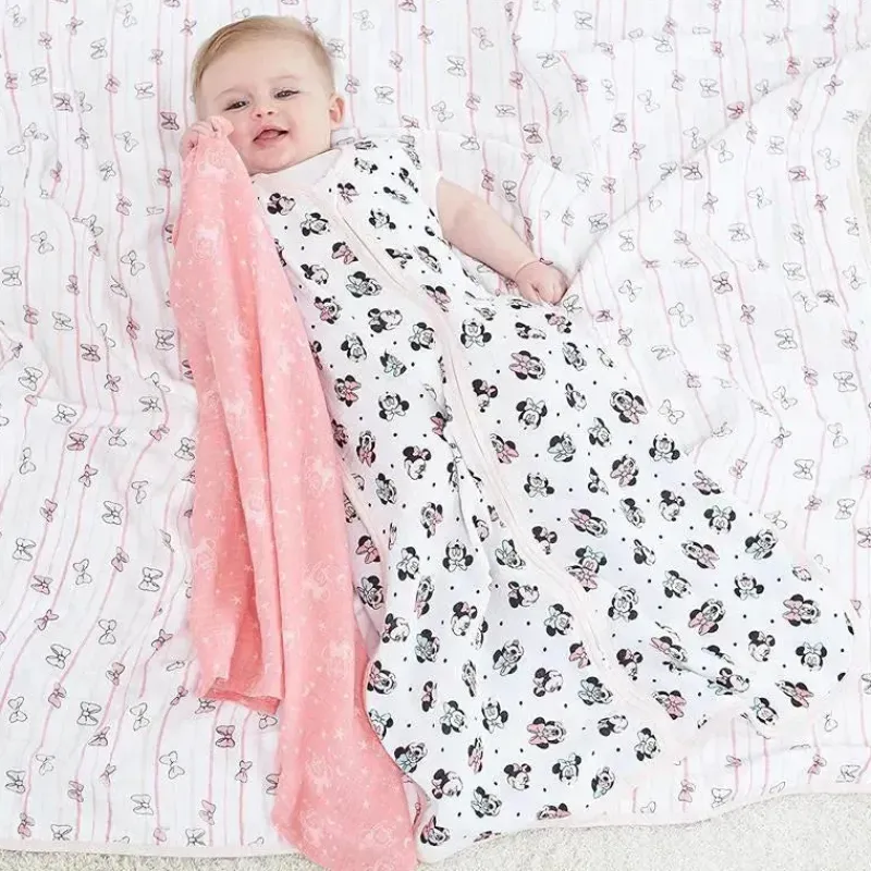 Aden + Anais Blanket Gift Set|Blankets & Quilts*- Swaddle Blanket, Muslin Blankets, 4 Pk, Minnie Mouse Rainbows
