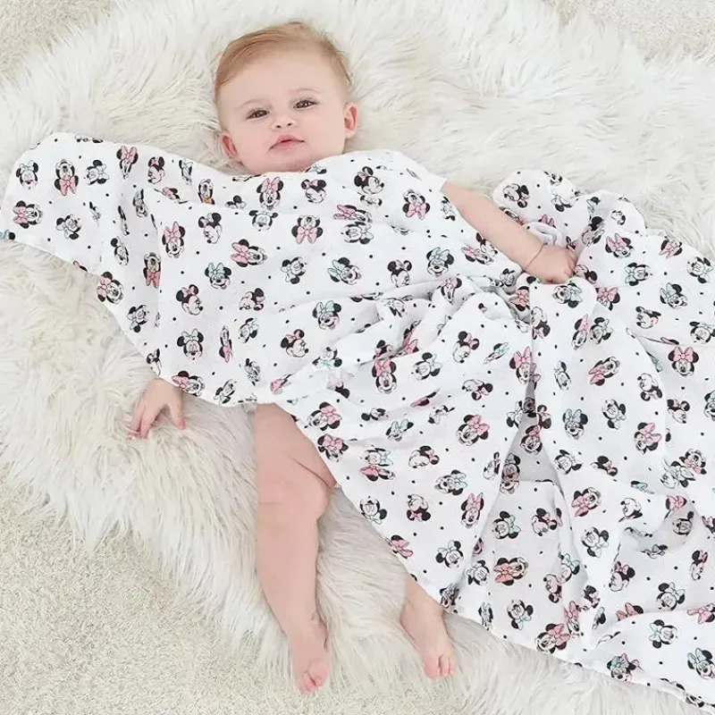 Aden + Anais Blanket Gift Set|Blankets & Quilts*- Swaddle Blanket, Muslin Blankets, 4 Pk, Minnie Mouse Rainbows