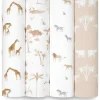 Aden + Anais Blanket Gift Set|Blankets & Quilts*- Swaddle Blanket, 100% Organic Cotton Blankets, 4 Pack, Safari Dreams