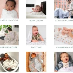 Aden + Anais Blanket Gift Set|Blankets & Quilts*- Swaddle Blanket, 100% Organic Cotton Blankets, 4 Pack, Safari Dreams