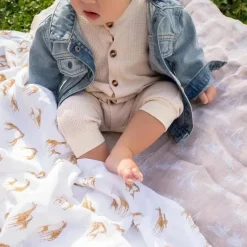 Aden + Anais Blanket Gift Set|Blankets & Quilts*- Swaddle Blanket, 100% Organic Cotton Blankets, 4 Pack, Safari Dreams