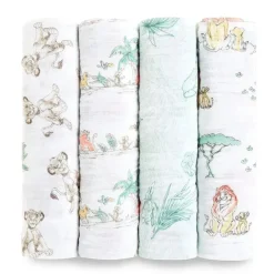 Aden + Anais Blanket Gift Set|Swaddles & Wearable Blankets*- Swaddle 4-Pack, Lion King