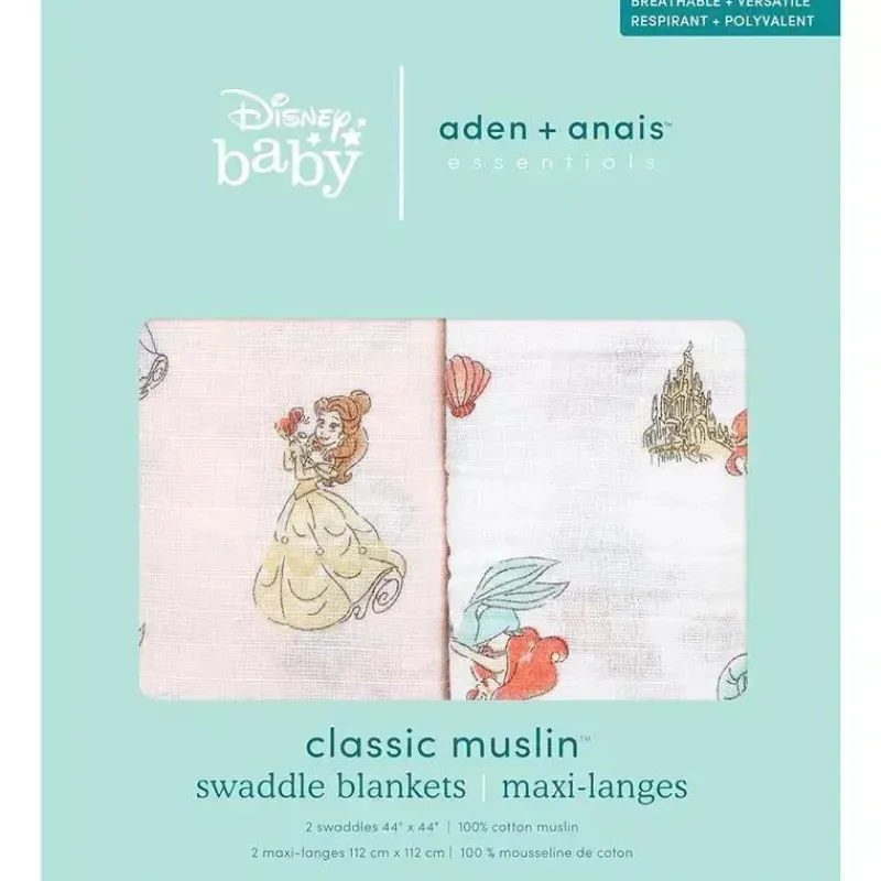 Aden + Anais Blanket Gift Set|Swaddles & Wearable Blankets*- Swaddles - Muslin Disney Princess 2-Pack