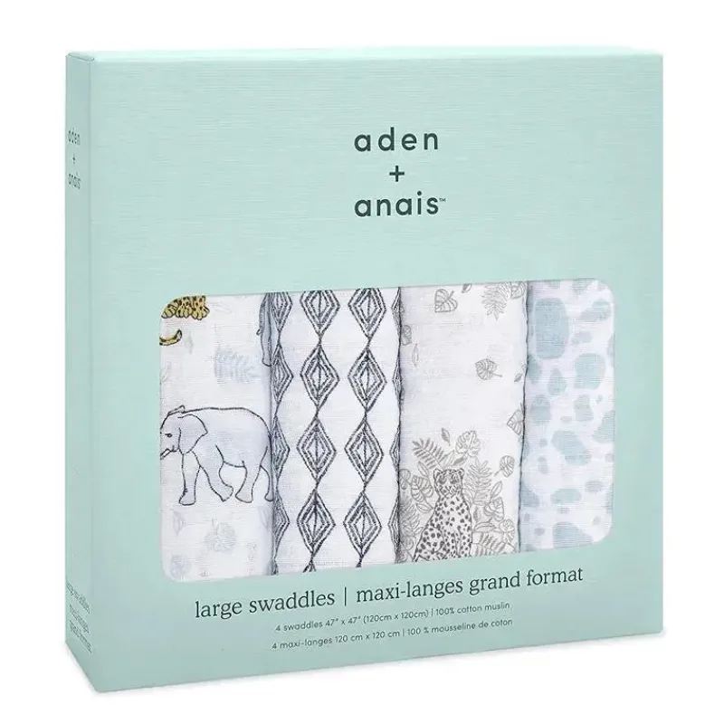 Aden + Anais Blanket Gift Set|Swaddles & Wearable Blankets*- Swaddles Jungle 4 Pack