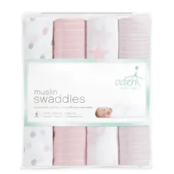 Aden + Anais Blanket Gift Set|Swaddles & Wearable Blankets*Muslin Swaddle Doll, 4-Pack