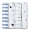 Aden + Anais Blanket Gift Set|Swaddles & Wearable Blankets*4Pk Classic Swaddle, Rock Star