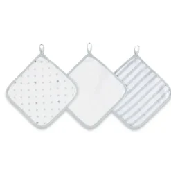 Aden + Anais Baby Washcloths*Washcloth Set in Dove, 3-Pack